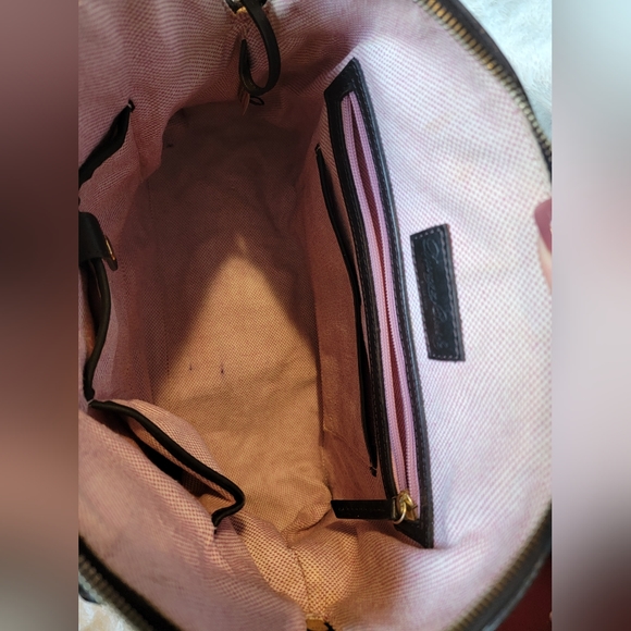 Dooney & Bourke Cognac Brown Croco Embossed Leather Domed Satchel - Picture 2 of 9